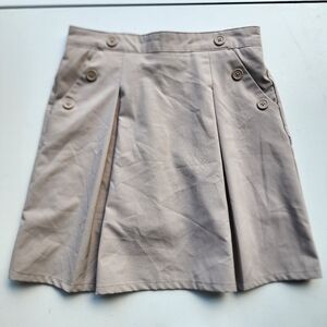 Nautica School Uniform Skort Girls Size 16 Beige Khaki Skirt Shorts Pull On